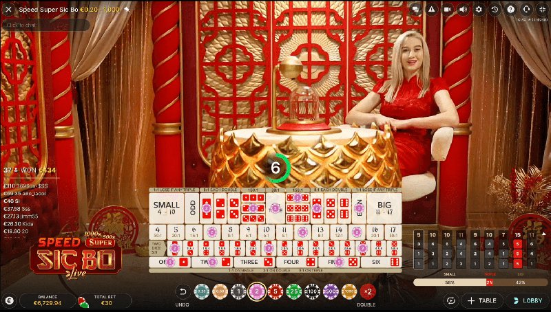 Live Sic Bo tại sảnh game Vuabet88