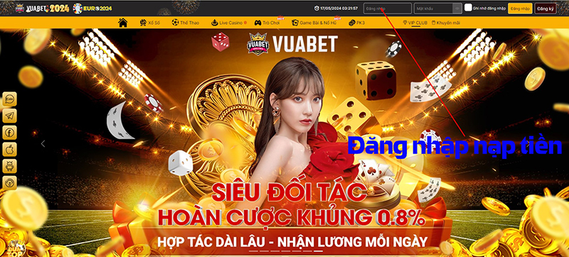 hướng dẫn cách nạp tiền nhà cái Vuabet88